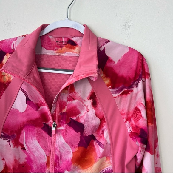 Athleta Run With It Pink Printed Zip Up Jacket - Picture 4 of 8